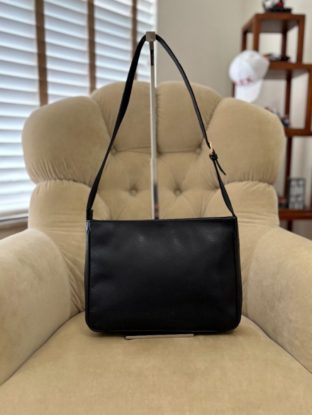 VTG Auth PALOMA PICASSO Black Genuine Leather Iconic "X" Satchel Shoulder Bag - Picture 3 of 5